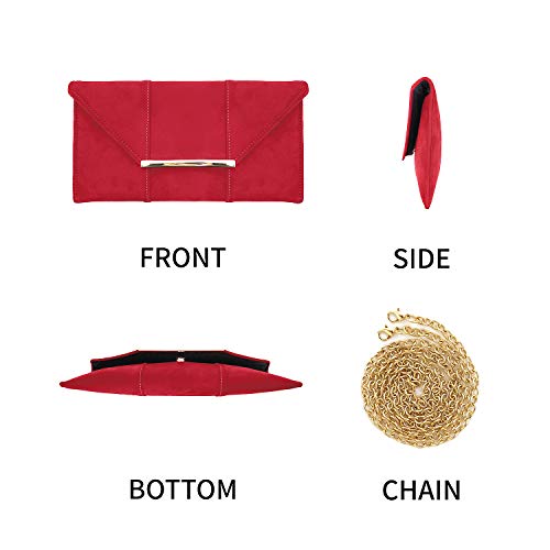 Image of JNB Faux Microsuede Envelope Clutch