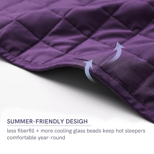 YnM Exclusive 50 lbs Weighted Blanket, Extra Heavy Cotton Bed Blanket for Two Persons, Ideal for Queen or King Bed (88x104 Inches, 50 Pounds, Fuchsia Purple)