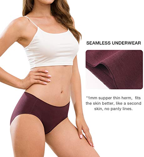 Altheanray Womens Underwear Cotton Seamless Soft Hipster Panties Ladies Mid Rise Bikini3