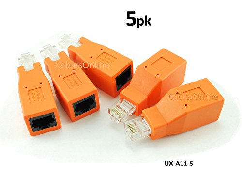 CablesOnline 5-Pack Adaptador Ethernet RJ45 Cat6/Cat5e miniatura 2