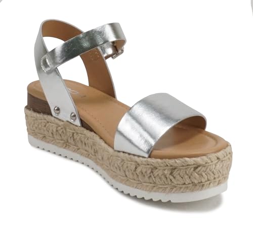 Image of Soda CLIP ~ Women Open Toe Ankle Strap Platform Espadrille Sandal