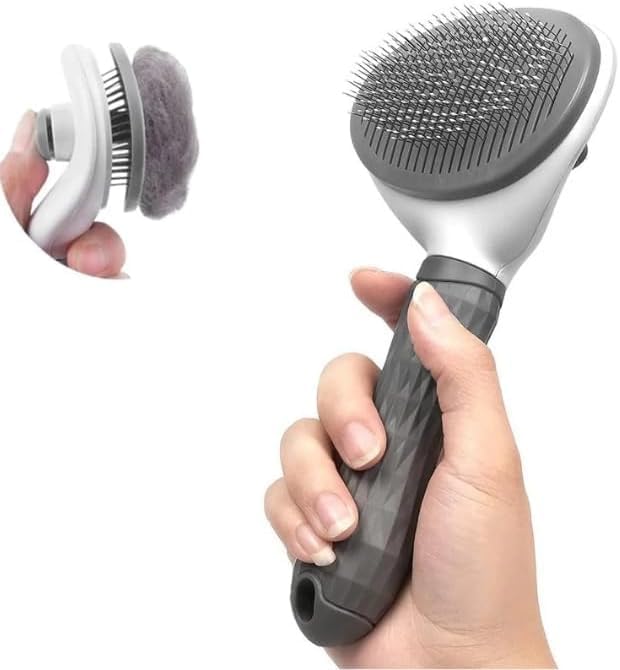 Escova Rasqueadora Pet Tira Pelos Cachorro Gato Cão com Cerdas de...