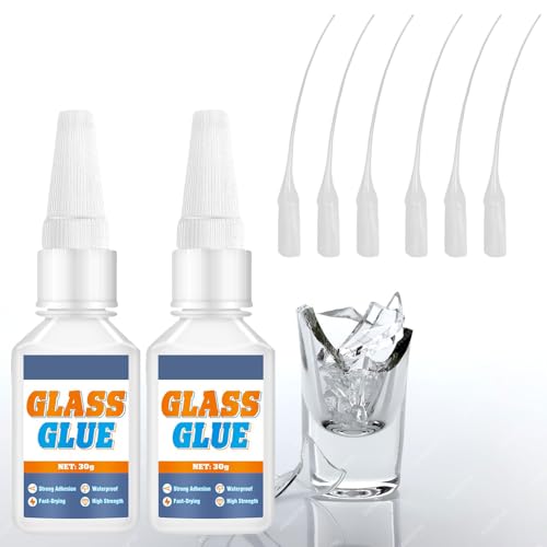 Pegamento para Vidrio,2pcs Pegamento Fuerte,Pegamento Gel para Cristal y Espejos,Adhesivo Instantáneo Ultra Fuerte y Transparente,Impermeable,para Reparar Acrílico,Espejos,Cristal
