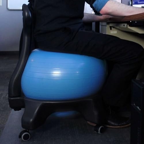 Adjustable Active Sitting Exercise Ball Chair, Heavy Duty Balance Ball Posture Chair 400 Lbs Weight Office Desk Chairs - Yoga Pilates Workout, Rolling Ball Chairs with Back