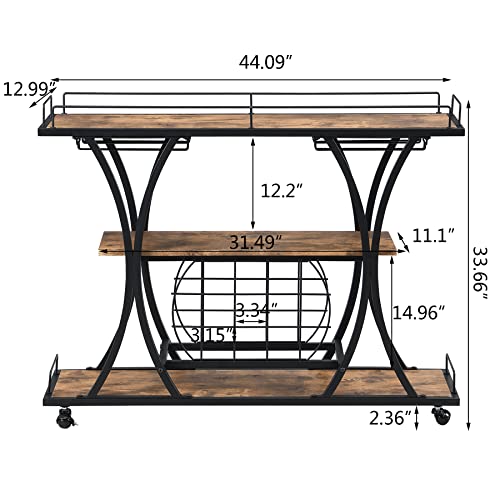 mikibama-Industrial-Serving-Bar-CartRustic-Metal-Wooden-Mini-Bar-Carts-for-The-HomeSmall-Farmhouse-Mobile-Home-Bar-Cart-with-Wine-Rack-Storage-for-LiquorDrinkCoffee mikibama Industrial Serving Bar CartRustic Metal Wooden Mini Bar Carts for The HomeSmall Farmhouse Mobile Home Bar Cart with Wine Rack Storage for LiquorDrinkCoffee
