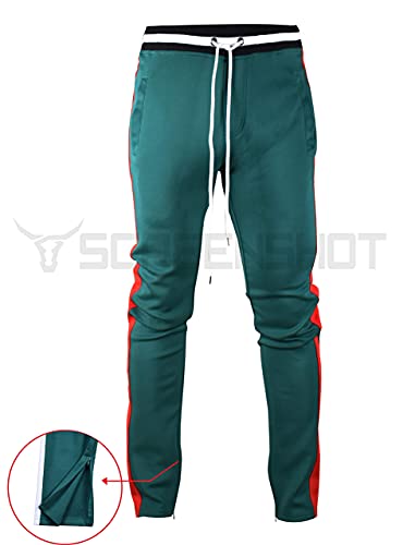 Image of SCREENSHOT Screenshotbrand Mens Hip Hop Slim Fit Track Pants - Athletic Jogger Bottom with Side Taping