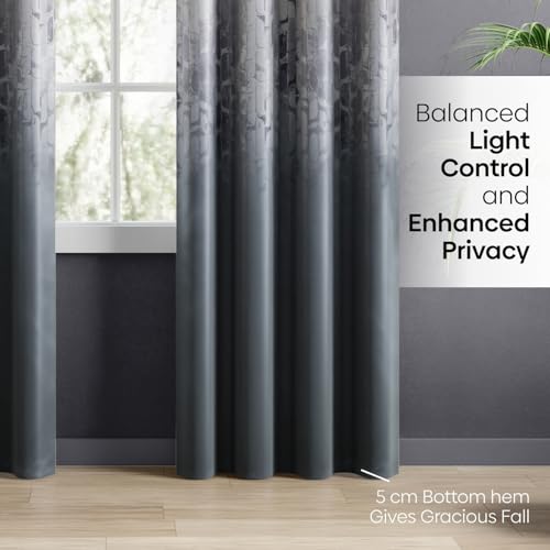 Image of haus & kinder Blackout Door Curtains 7 Feet Long Pack of 2 Door Curtains, 7 Feet Curtains for Door, 80% Room Darkening (Ash, 114x213 CM)