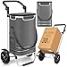 Dimono® Einkaufstrolley Klappbarer 3 in1 Trolley zum Einkaufen; 56 Liter inkl. Kühlfach; Transportwagen Shopping-Trolley Einkaufswagen Einkaufstasche (Grau)