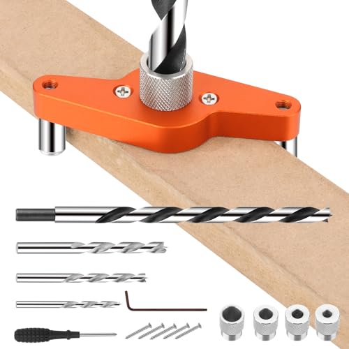 Kit de plantilla para instalación de repisas flotantes con brocas de 1/2', 1/4', 5/16' y 3/8', guía de perforación para orificios rectos de repisa para soporte oculto, plantilla de perforación con e