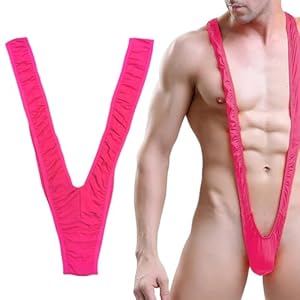 1 Borat Mankini, Magentarot, Einheitsgröße, Scherzartikel, Spaßaccessoire, Junggesellenabschied, Pool Party Badebekleidung, Comedy Kostüm