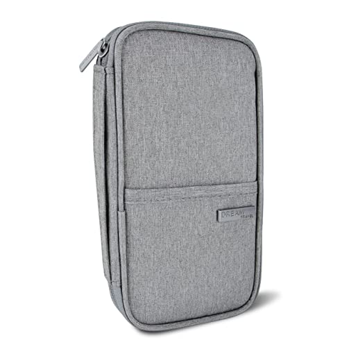 Ardanlingke Passport Wallets, Travel Wallet, Travel Document Organizer，Rfid Family Passport Holder, Portable Case For Boarding Pass, Id, Money, Tickets With Zipper (Gray) #TOP20