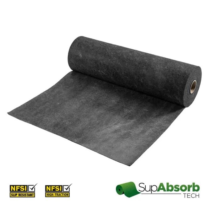 SupAbsorb Tech StickyBack Anti-Slip Absorbent Mats | Industrial Entrance Mat with Adhesive Backing | Mat Runner | Grey | (36