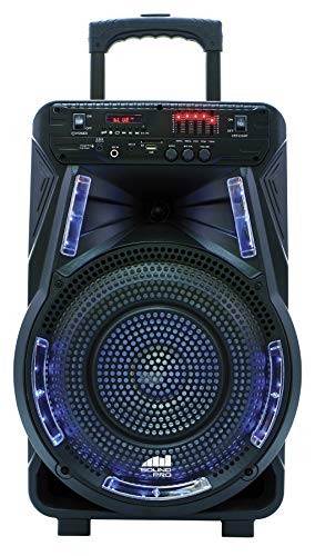 Naxa Electronics Portable Bluetooth Party Speaker with Disco Light, 12-inch, Black