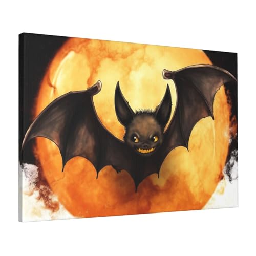 Toile chauve-souris d'Halloween 40x60cm pour décoration murale de salon