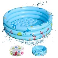 Shyllin 80x80x22cm Aufblasbarer Kinderpool,Three Ring Inflatable Paddling Pool,Planschbecken für Kinder,Babypool Play Pool(Fisch)