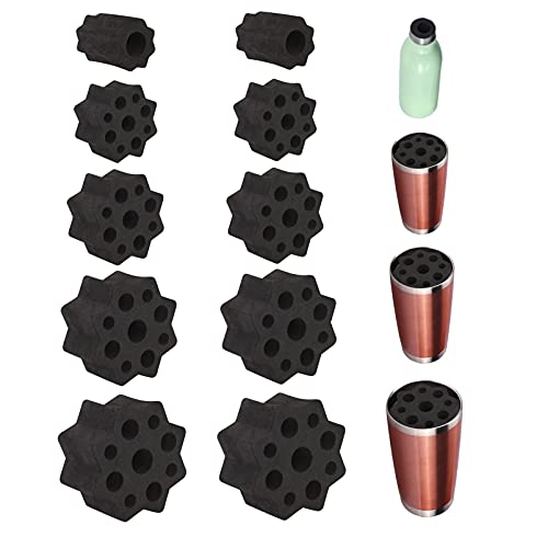 Cup Turner Foam Sets, 10PCS 5 Size Tumbler Turner Foams Inserts for 3/4 Inch PVC Pipe, Tumbler Spinner Foams Fit 40 oz 30 oz 20 oz 10 oz All Tumblers Crafting (Black)