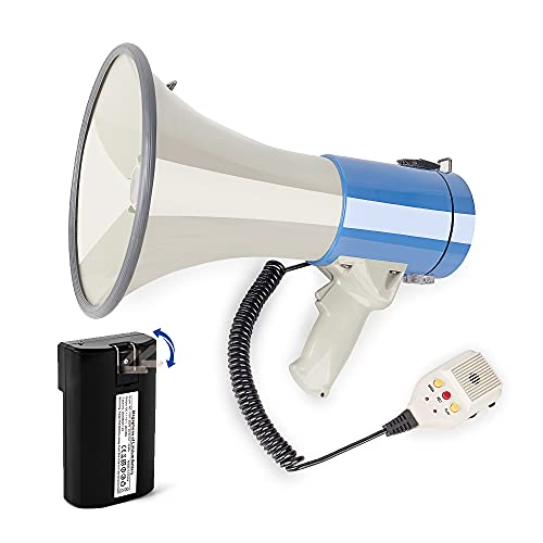 Mymealivos 50 Watt Megaphone Bullhorn Speaker With Siren, 240S Recording, Detachable Microphone & Strap #TOP19