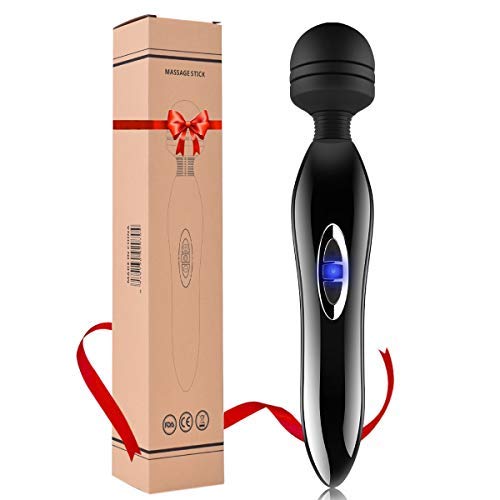 Cordless Wand Massager with 3 Powerful Speeds and 5 Vibration Modes for Shoulder Neck Back Body Massage, Personal Handheld Magic Rechargeable Massager for Muscle Aches - Sports Recovery