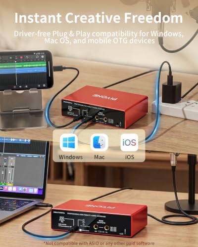 Image of Audio Interface, 2X2 24-bit /192kHz Interface for High-Fidelity, Studio Quality PC /Mac /iOS Recording, XLR /TRS Combo Input, Monitor Mix /Loopback Function, One-Cable Setup(Alloy Red)