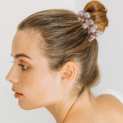 Fashey Pearl Hair Scrunchies Rhinestone Hair Ties Elastic Hair Bands Ponytail Holder Hair Ropes Hair Accessories For Women And Girls（Pack Of 3） #TOP3