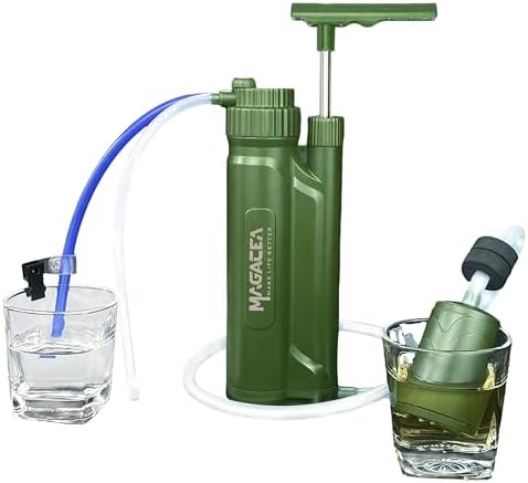 Portable Water Filter, Survival Pump Water Purification, with RO Membrane (0.0001 Micron)—Removing 99.999% of the Tested microorganisms—for Hiking, Camping, Emergency, and Outdoor Activities.