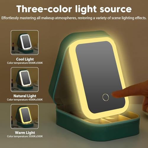 Bolso de Maquillaje LED Portátil con Espejo Ajustable miniatura 2