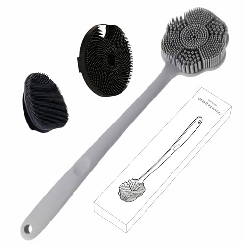 Brosse pour le dos douche silicone 38cm contre les impuretés peau