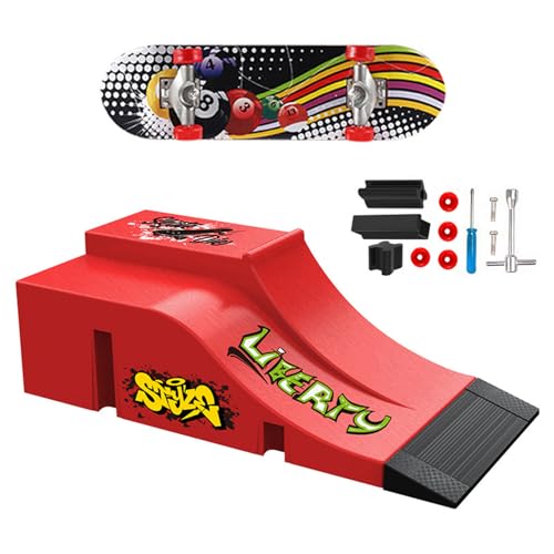 JurciCat Mini Skate Doigt Finger Skate Kit D'accessoires pour Rampe avec 1 Fingerboard et Rechange Accessoires D'entraînement Sportif Ultimate (A)