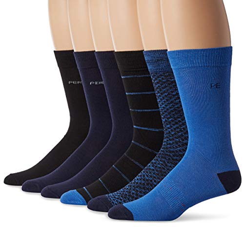 Perry Ellis Men's Assorted 6 Pk Casual Comfort All Over Mini Star Socks