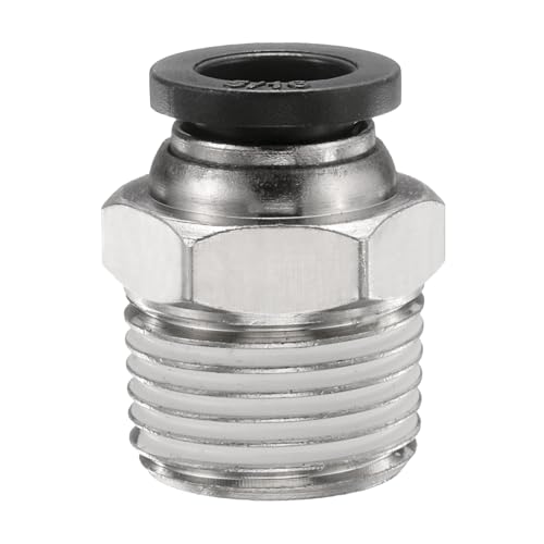 QUARKZMAN Racores De Conexión Por Empuje 5/16' Tubo OD X 3/8' Rosca NPT Macho Unión Recta Racores De Cobre De Conexión Rápida Neumáticos Para Sistema De Frenos De Aire De Remolques