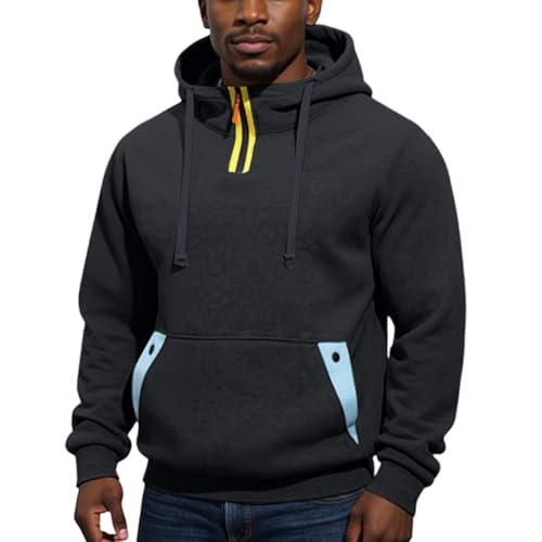 Ymosrh Men's Sweatshirt Hoodies, Quarter Zip Long Sleeve Athletic Workout Sport Hooded Sweatshirt Pullovers, M-3XL