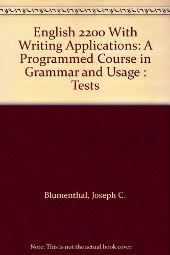 English 2200 With Writing Applications: A Progr... 0155008617 Book Cover