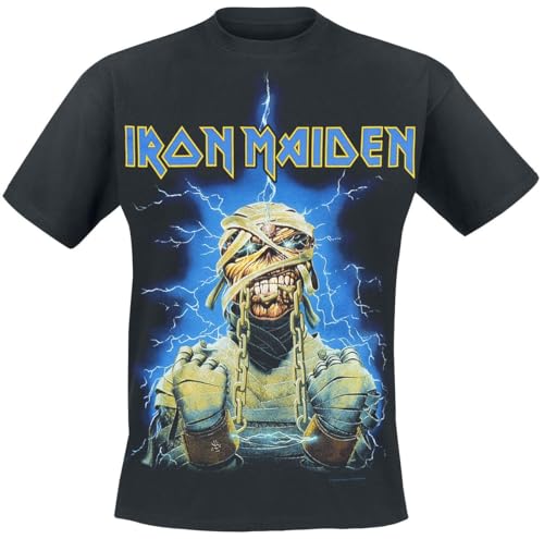 T-Shirt Iron Maiden Powerslave Mummy Homme Manches Courtes Noir Regular