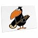 3dRose Funny Cute Black Crow Bird Playing Banjo Cartoon - Desk Pad Place Mats (dpd-260919-1)