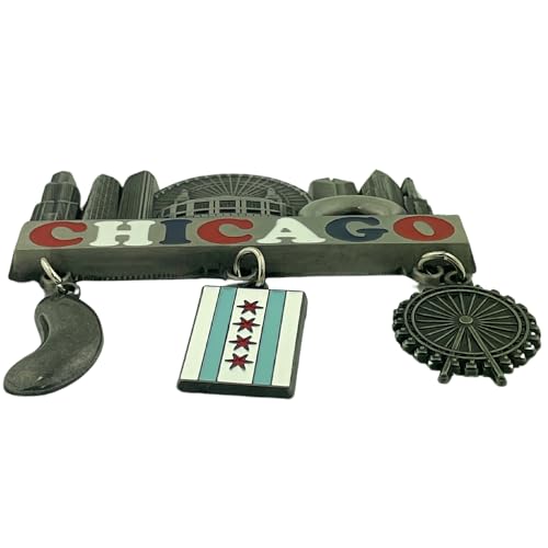 Imán decorativo skyline de Chicago 3x3 pulgadas miniatura 6