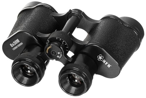 Binoculares MFH 8x30 negros con estuche de cuero miniatura 2