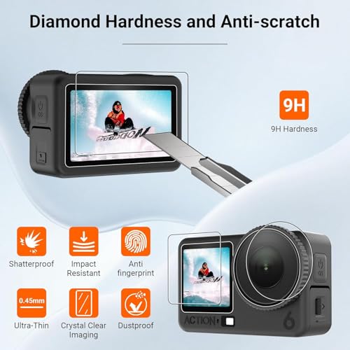 Image of M.G.R.J Tempered Glass Screen Protector for DJI Osmo Action 6 Camera (Rel. 2025)