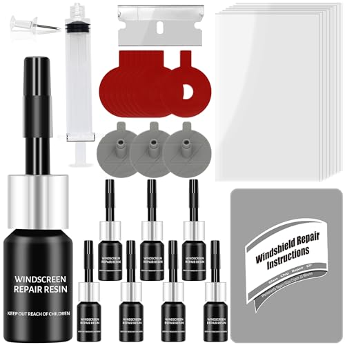 8 Pcs Windshield Repair Kit, New Windshield Crack Repair Kit Car Glass Repair Kit, Fluid Quick Windshield Repair for Chips and Cracks, Star-Shaped Crack