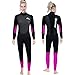 Joysummer 3mm Néoprène Combinaison Intégrale pour Femmes - Combinaisons de Plongée Protection Thermique Contre UV Maillot de Bain Une Pièce Peau de Plongée pour Surf Sports Nautiques, L
