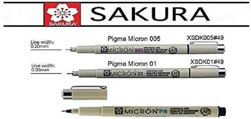 Sakura Pigma Micron Fineliner 3er Set – Superfeine 0,2 Mm Spitze, Pigmentiert & Archivfest