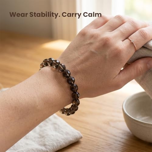 Image of Reiki Crystal Products Certified Natural Crystal Stone Diamond Cut /Faceted 10 mm Beads Bracelet for Men & Women | Reiki Charged Gemstone Jewellery | Multiple Stone Variants Available
