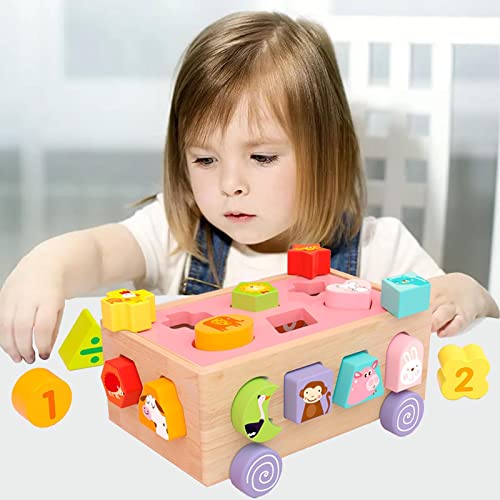 Brinquedo Classificador de Formas | Brinquedo Montessori colorido da criança quebra-cabeças de class