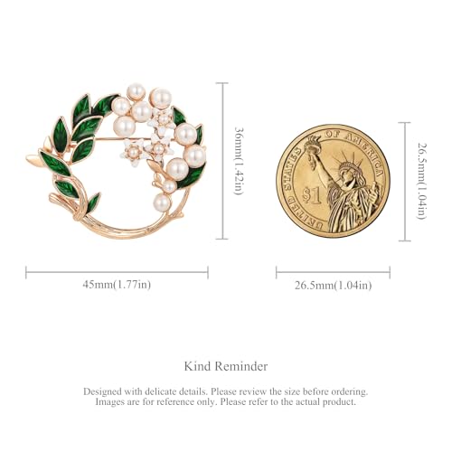 Image of SHE'S FREE STYLE JUST FOR YOU Handmade Gardenia Brooches and Pins For Women, Enamel Flower Brooch Green Leaves Pins Hand Dripping Oil Jewelry Brooch Pins Fashion Garland Safety Pins