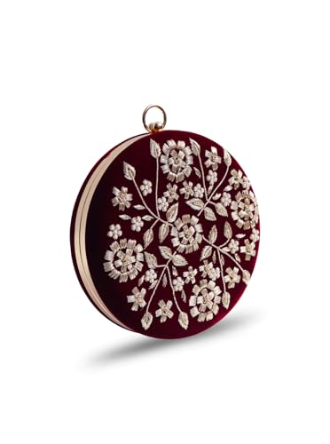 Image of THE TAN CLAN Shalimar Hand Embroidered Clutches for women Purses Luxury Evening Handbags for ladies