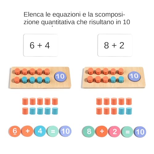 Compteurs mathématiques en bois robustes pour exercices d'addition - 6