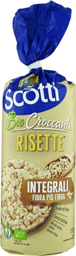 Riso Scotti - Risette Integrali Fibra Più Fibra - Gallette di Riso Senza Glutine Bio, Alimento Biologico per la Colazione, 150g
