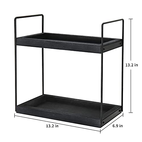 2 Tier Bathroom Counter Organizer, Counter Standing Rack Cosmetic Holder, Vanity Organizer Bathroom Counter Tray and Kitchen Spice Rack Standing