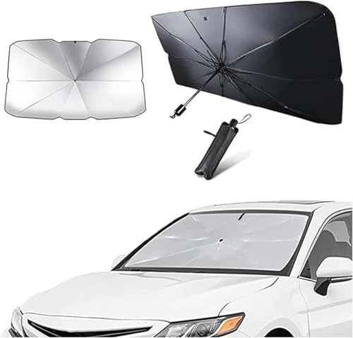 Parasol Sombrilla Coche Parabrisas para Hyundai Accent GLS Berline 2006 2007 2008 2009 2010, Sombrilla Plegable, Protección de Rayos UV y Calor con Funda de Cuero