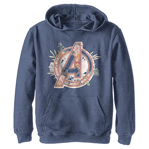 Sweat à capuche garçon Marvel Avenger bleu marine avec motif floral tendance