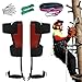 Tree Climbing Gear, Adjustable Pole Spikes, Heavy-Duty Load Bearing Feature, Steel Alloy Construction Detail, Professional Arborist Equipment Set with Straps, Outdoor Tree Work Safety Use